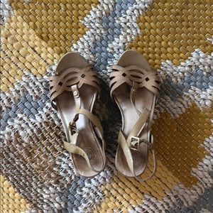 Nurture patent leather nude wedges size 6.5